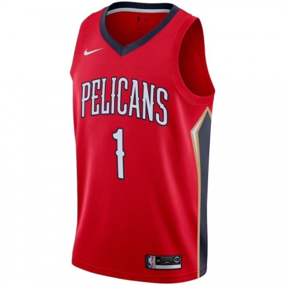Men's New Orleans Pelicans Zion Williamson #1 Red 19/20 Swingman Jersey - Statement Edition-Pro Kit Vault | Brand New 26/27 Sports Jerseys